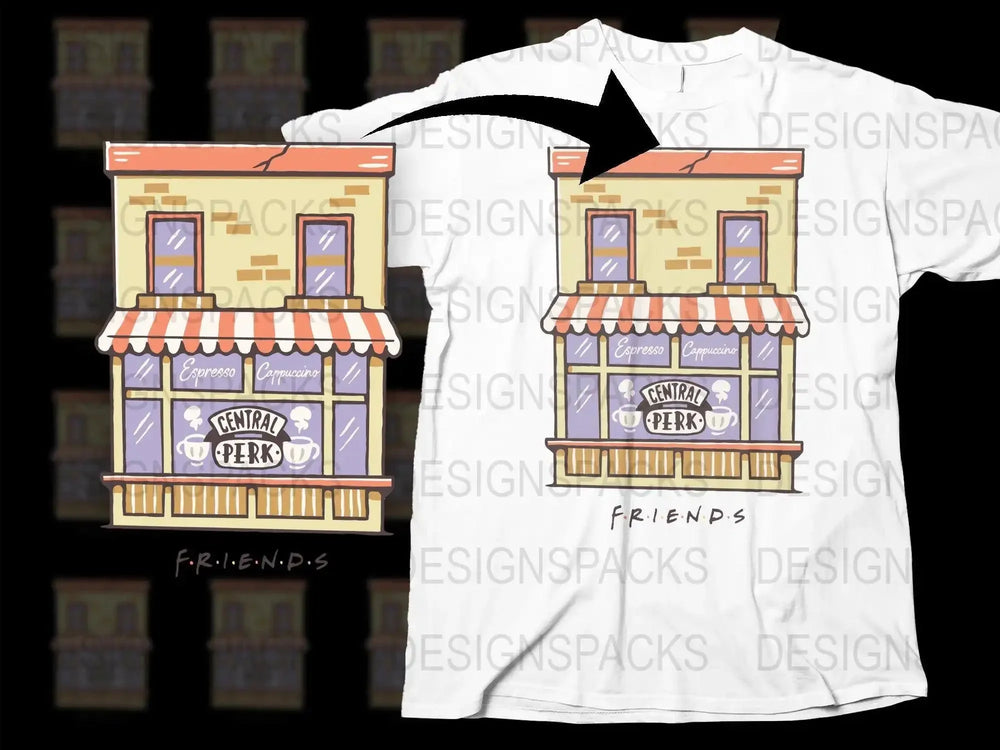 Friends Central Perk Cafe Design Themed Png Digital Download