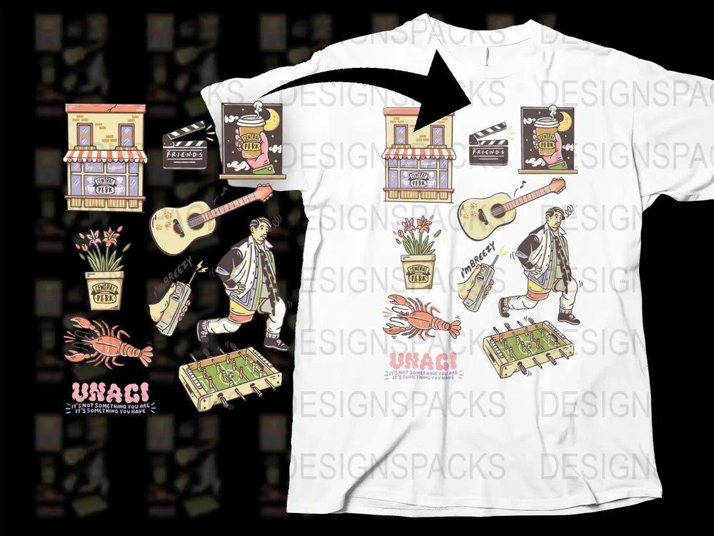 Friends Central Perk Themed Graphics Unagi Png Digital Download