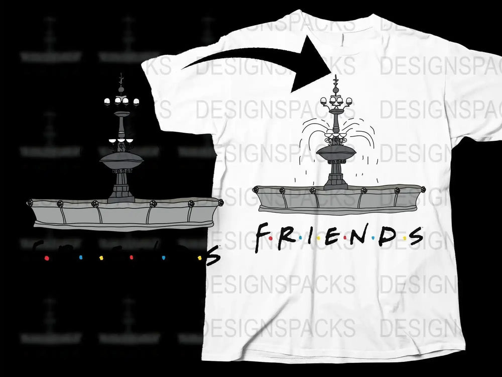 Friends Inspired Iconic Fountain Graphic Png Digital Download
