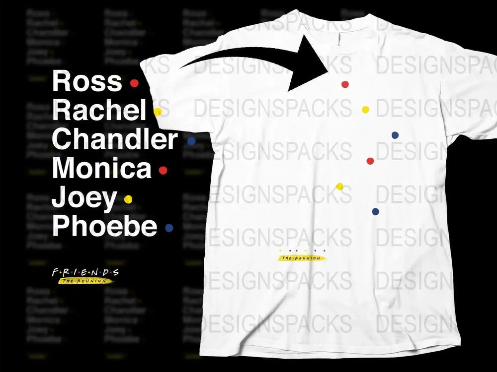 Friends The Reunion Cast Names Graphic Png Digital Download
