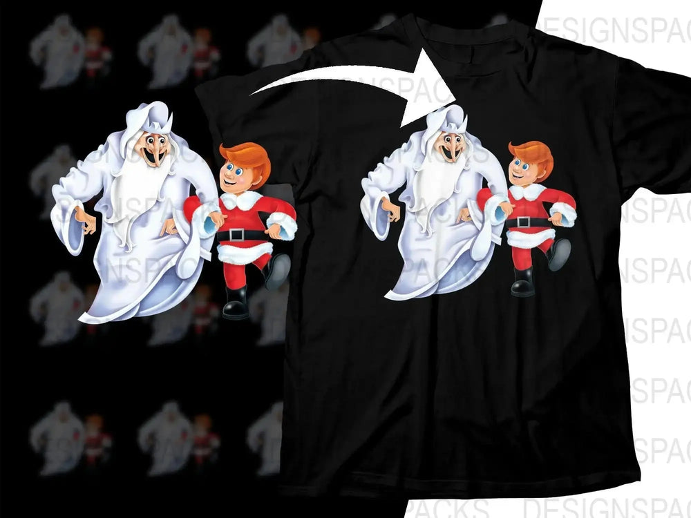 Frosty the Snowman and Young Santa Christmas Png Digital Download