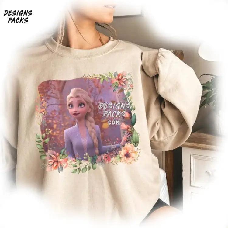 Frozen Lovers Birthdays Retro Floral Princess Elsa Png Design