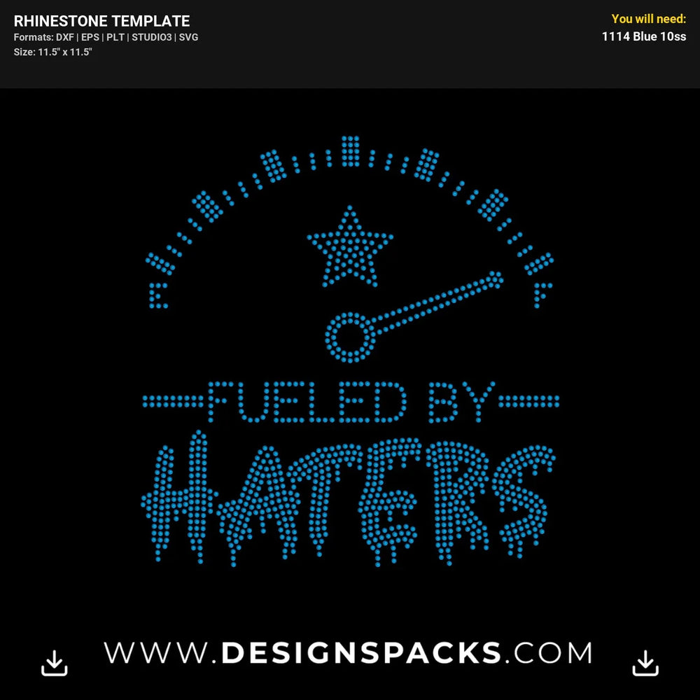 Fueled By Haters Cowboys Rhinestone Digital Template