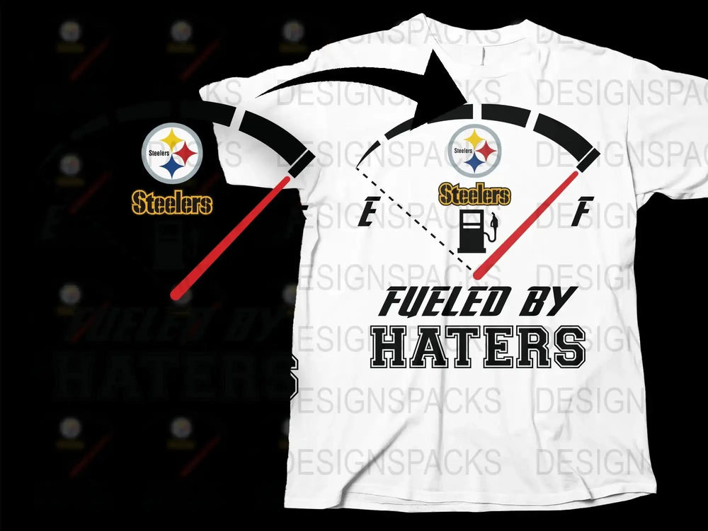 Pittsburgh Steelers Fueled By Haters Graphic T-Shirt, Fan Tee, Sports Apparel, Team Support Shirt, Casual Wear