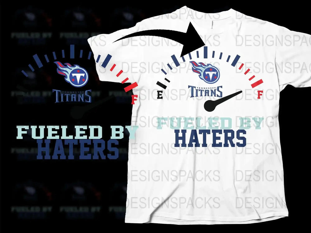 Tennessee Titans Inspired T-Shirt, Fueled by Haters, Sports Fan Tee, Football Graphic Shirt, Unisex Adult Clothing