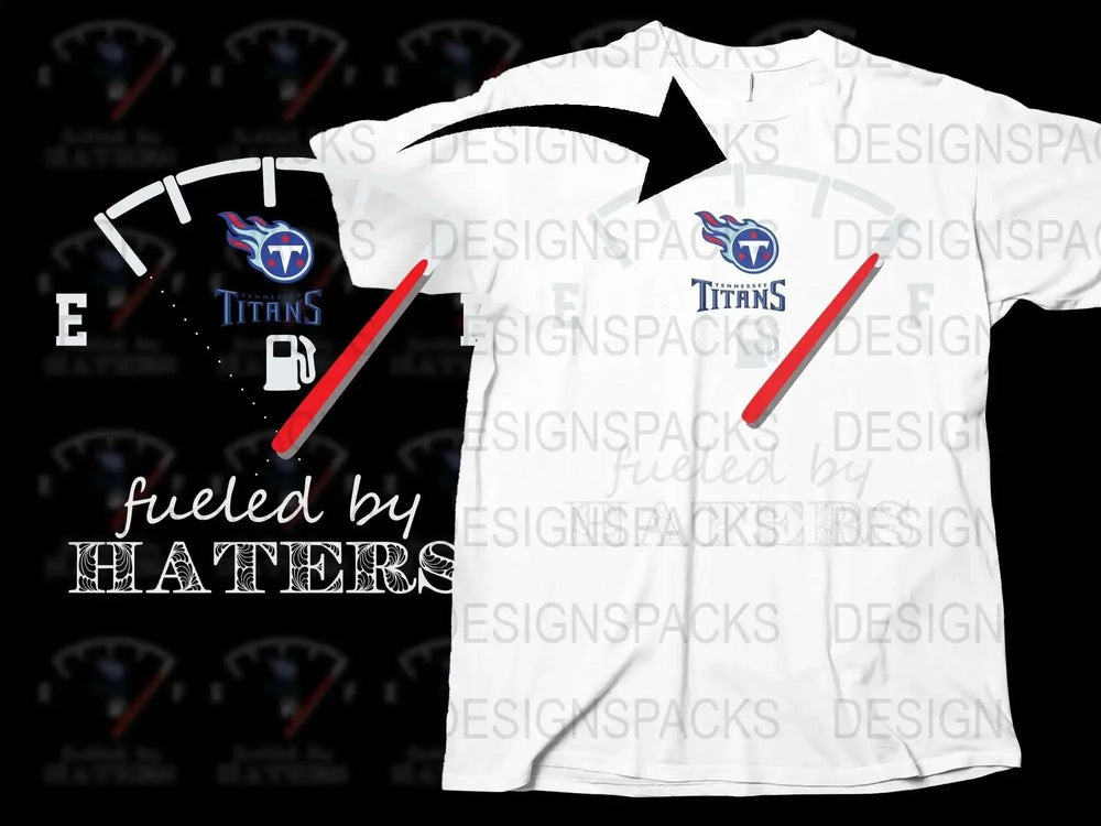 Tennessee Titans Logo White T-Shirt, NFL Team Graphic Tee, Fueled by Haters Design, Sports Fan Apparel