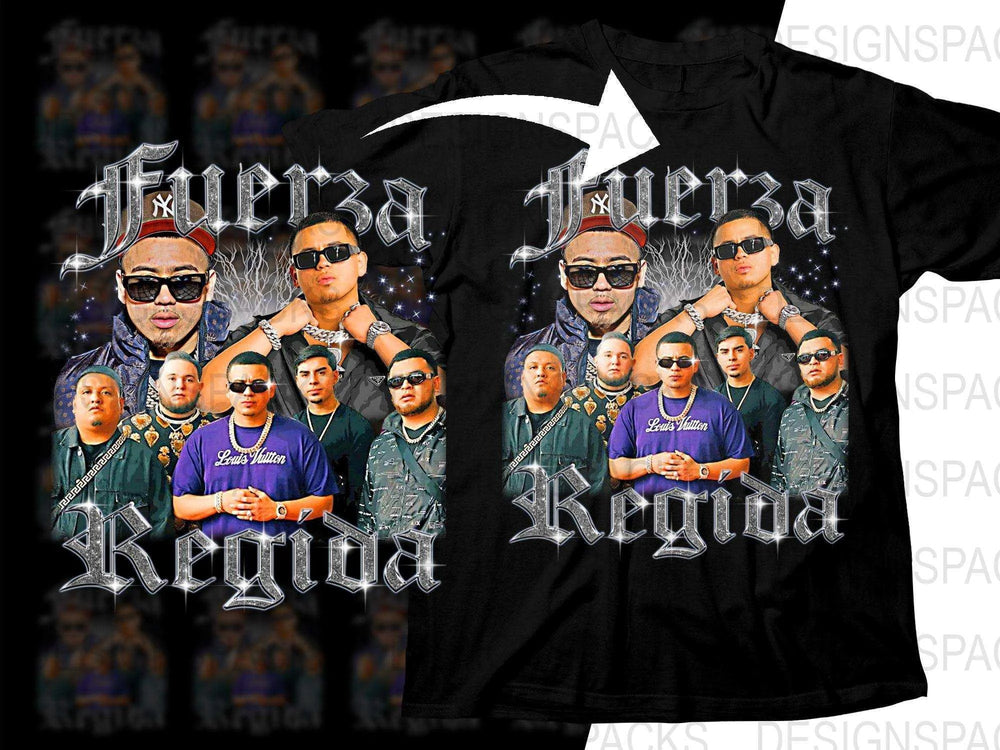 Fuerza Regida Music Bootleg Band Graphic Tee Png Digital Download