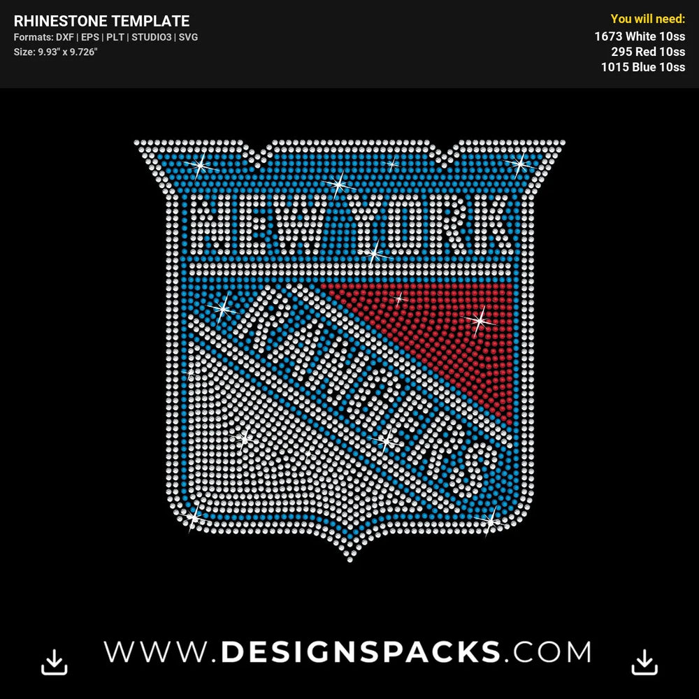 Full New York Rangers Logo Rhinestone Digital Template