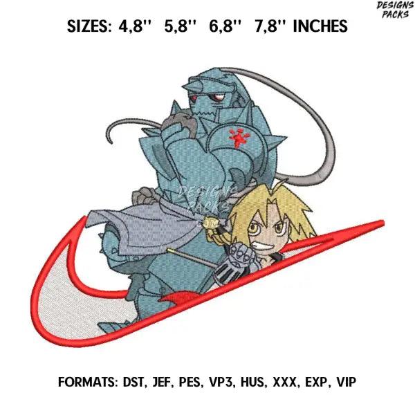 Fullmetal Alchemist Embroidery design file. Anime embroidery pattern. 4.8/ 5,8 /6,8 /7,8in. Digital design download