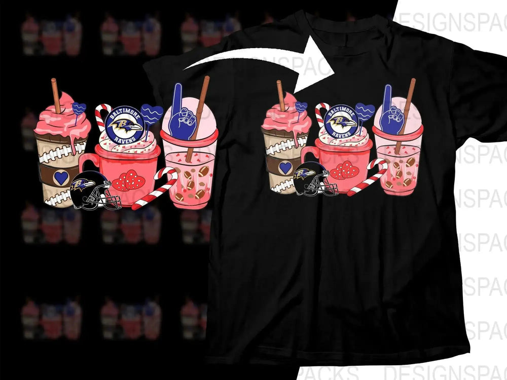 Fun Baltimore Ravens Valentine Drink Png Digital Download
