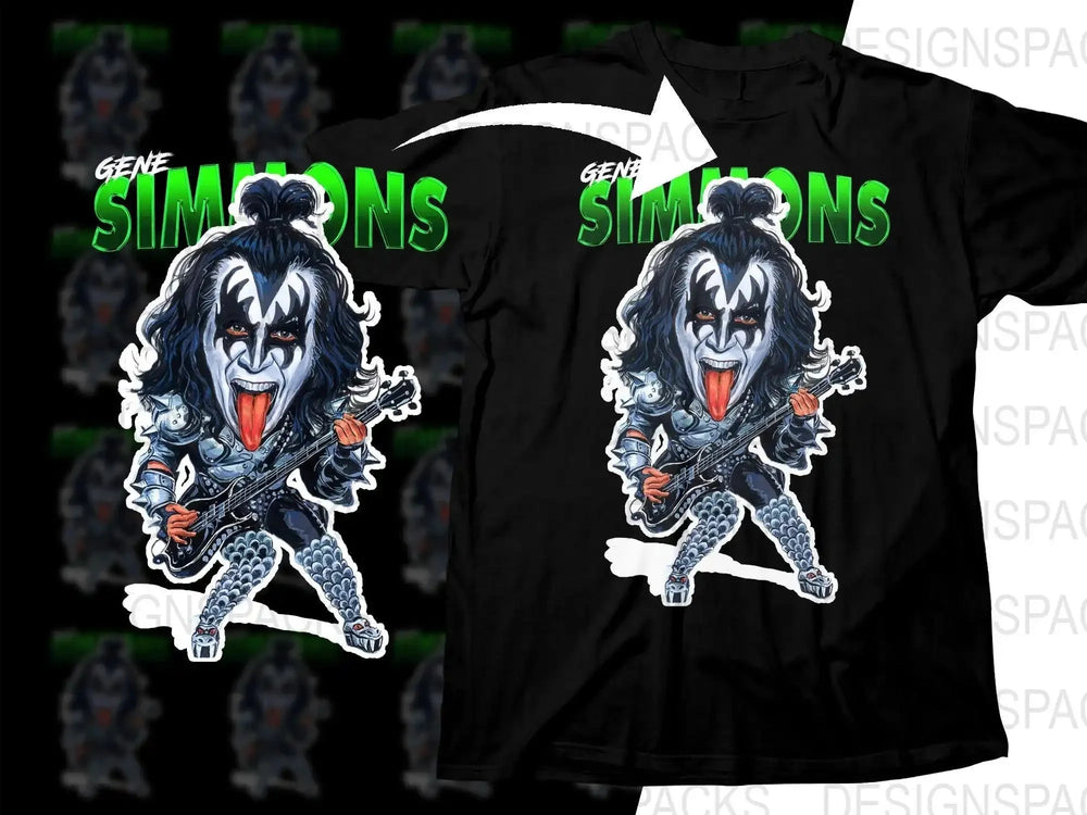 Fun Cartoon Rock Star Character Kiss Png Digital Download