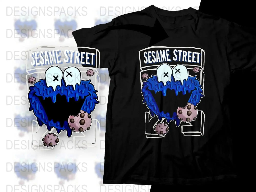 Fun Cookie Monster Sesame Street Graphic Png Digital Download
