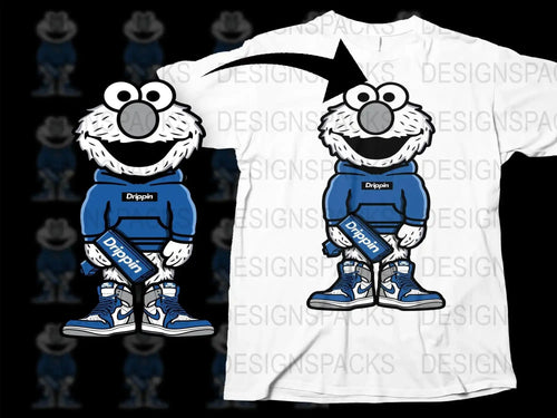 Fun Drippin Character in Blue Hoodie StreetWear Png Digital Download