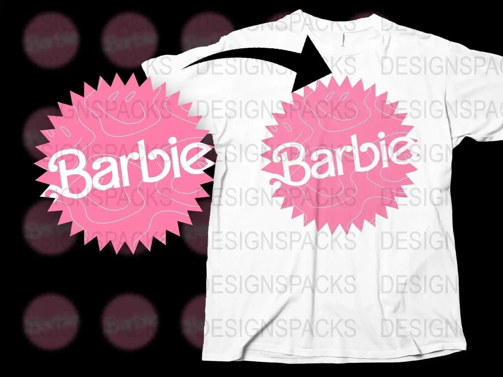 Fun Pink Barbie Graphic Print Png Digital Download