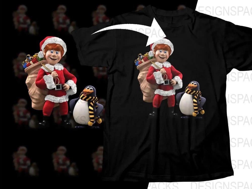 Fun Santa and Penguin Christmas Png Digital Download