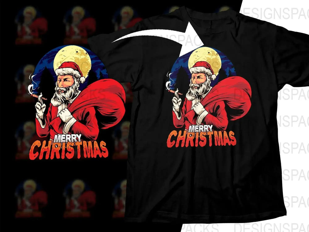 Fun Santa Merry Christmas Graphic Png Digital Download
