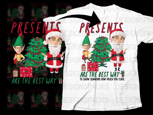 Funny Christmas Elf And Santa Claus Holiday Png Digital Download