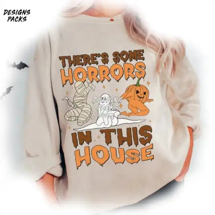 Funny Halloween Ghost There’s Some Horrors In This House Png Design