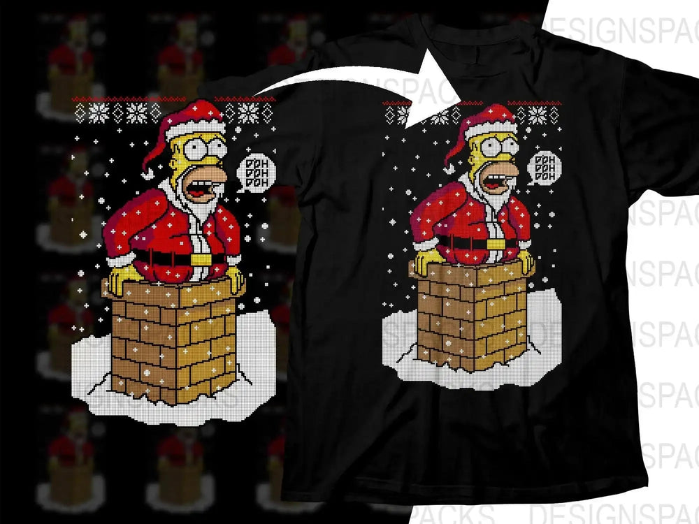 Funny Homer Simpson Santa Claus Christmas Png Digital Download