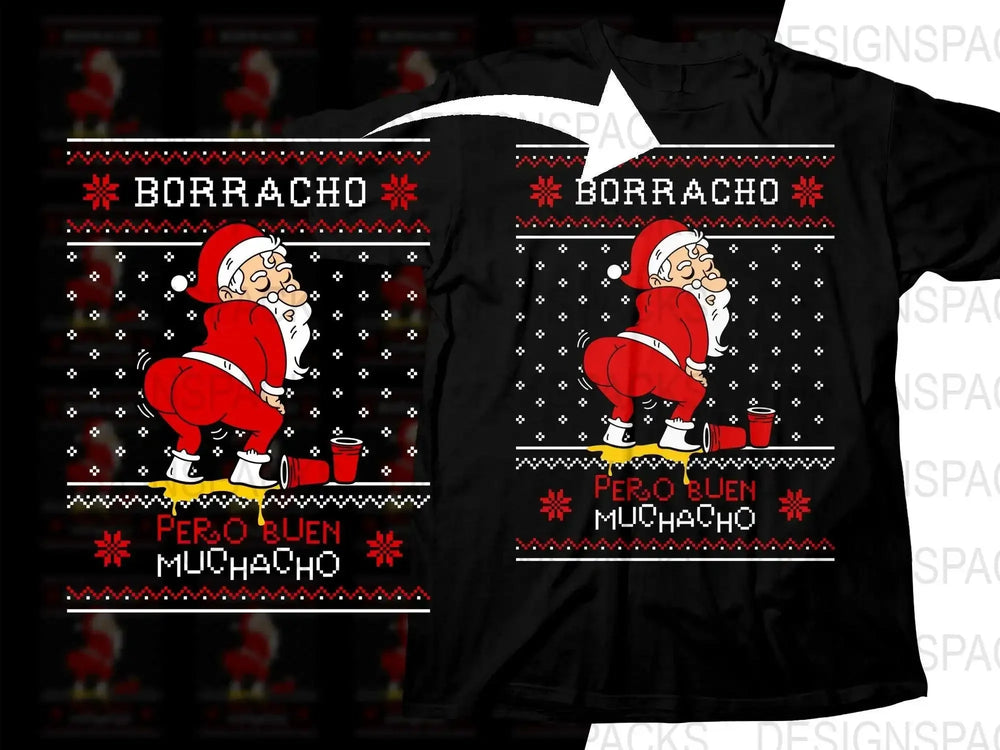 Funny Santa Claus Pero Buen Christmas Png Digital Download