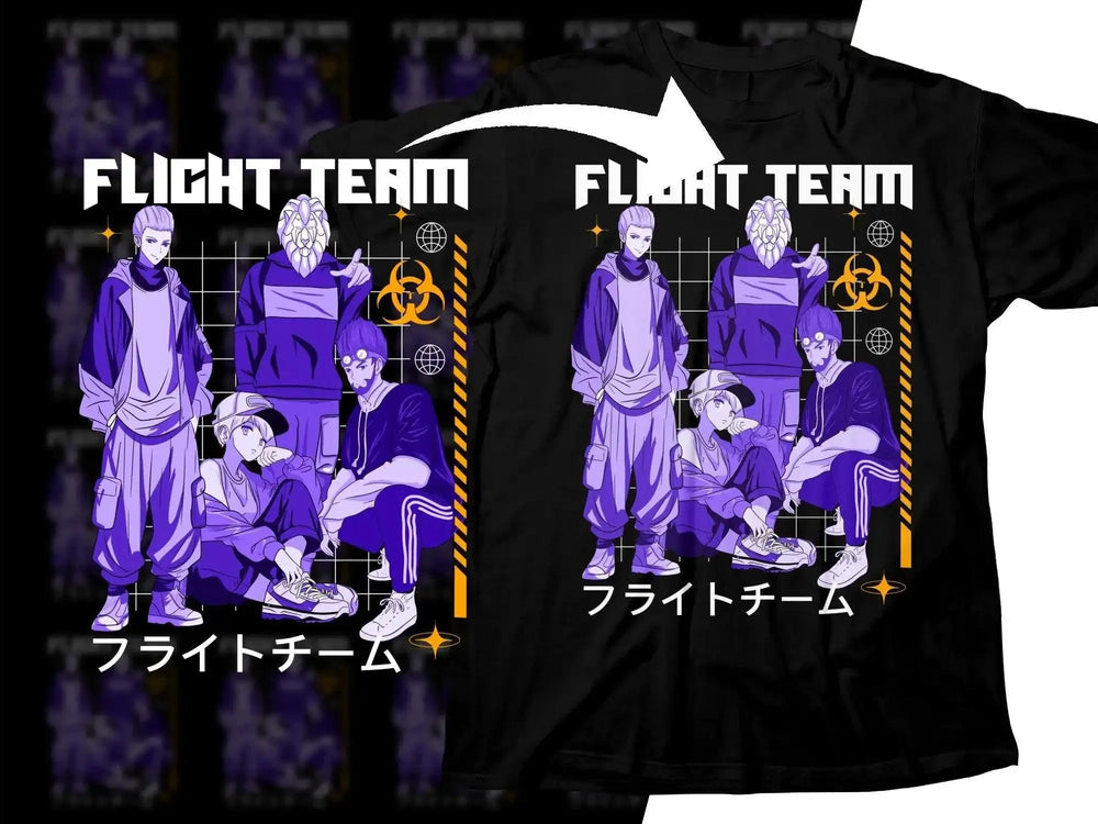 Futuristic Anime Characters in Urban Style Png Digital Download