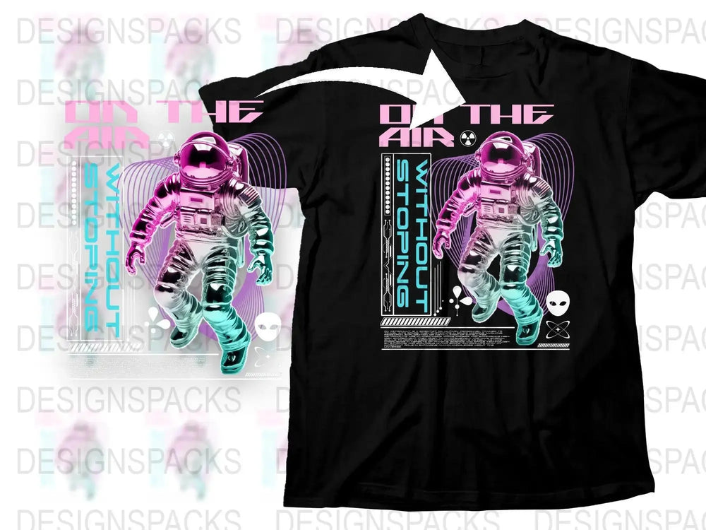 Futuristic Astronaut Design On The Air Graphic Png Digital Download
