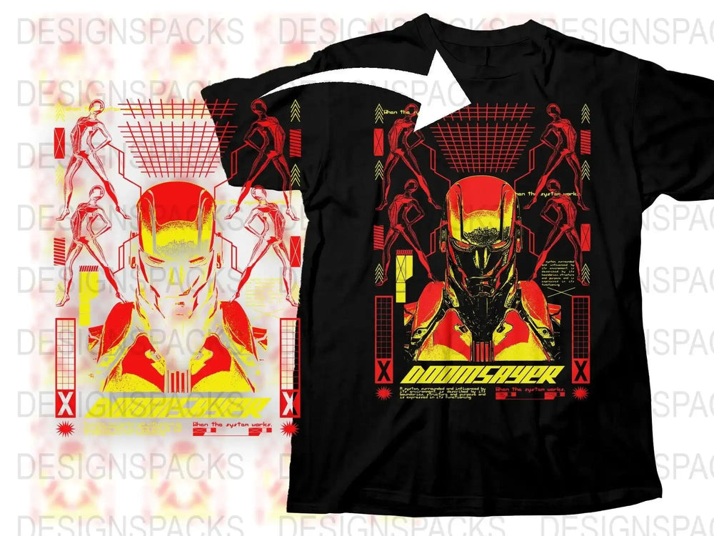 Futuristic Cyberpunk Inspired Streetwear Graphic Png Digital Download