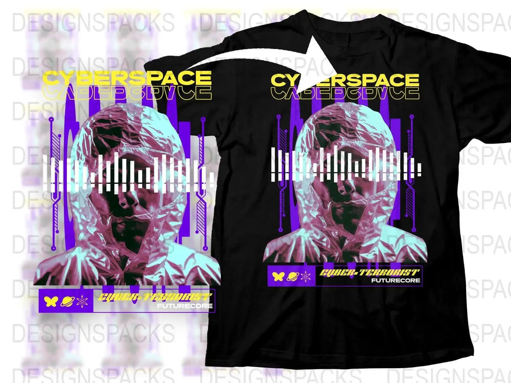 Futuristic Cyberspace Retro Modern Design Graphic Png Digital Download