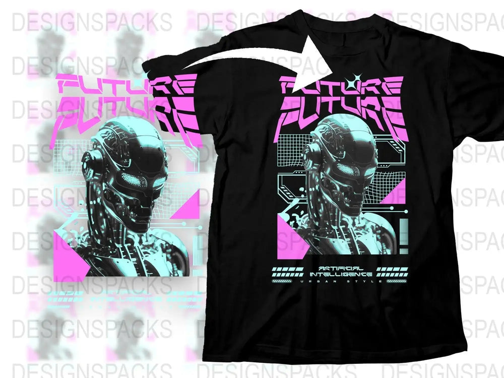 Futuristic Cyborg Design Urban Styles Graphic Png Digital Download