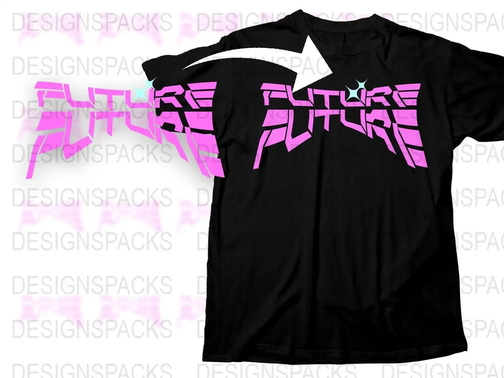 Futuristic Graphic Pink Design Stylish Modern Png Digital Download