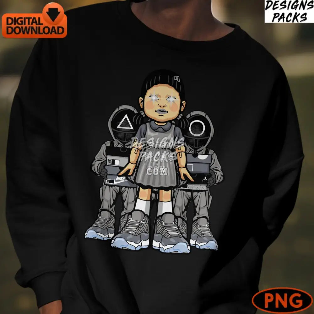 Futuristic Kid Character Digital Art Instant Download Png Illustration Modern Pop Culture