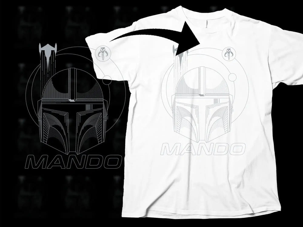 Futuristic Mando Design White Png Digital Download