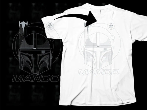 Futuristic Mando Design White Png Digital Download