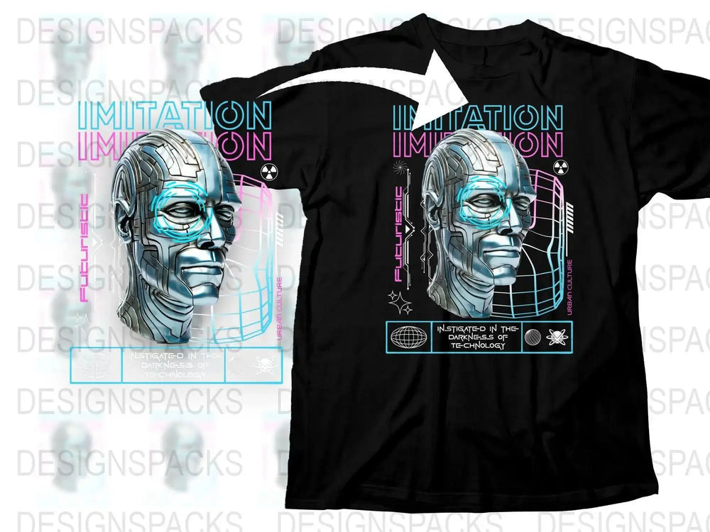 Futuristic Streetwear Head Design Urban Culture Png Digital Download