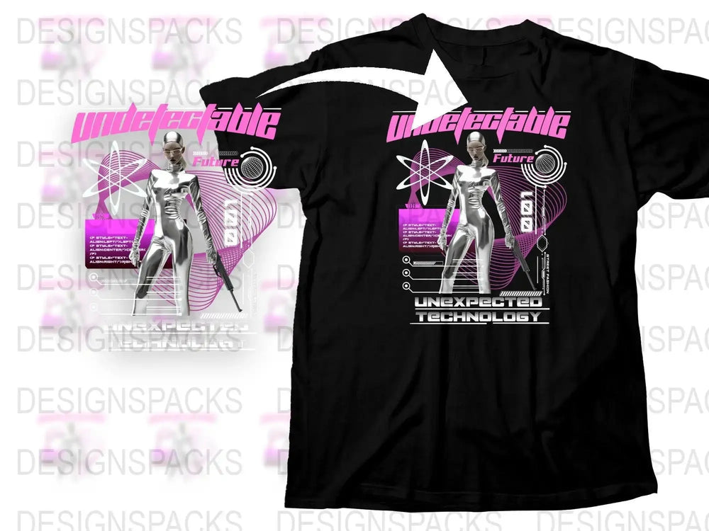 Futuristic Undetectable Design Streetwear Png Digital Download