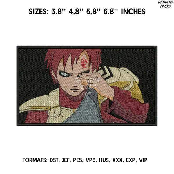 Gaara Embroidery Design File/ Naruto Anime Embroidery Design/ Shinobi, Kazekage Machine Embroidery/ Design Pes Dst