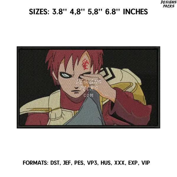Gaara Embroidery Design File/ Naruto Anime Embroidery Design/ Shinobi, Kazekage Machine Embroidery/ Design Pes Dst