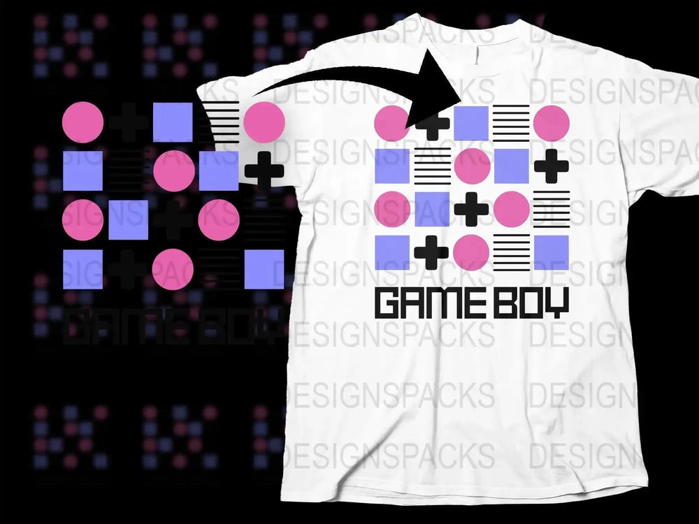 Game Boy Retro Logo Design Graphic Png Digital Download
