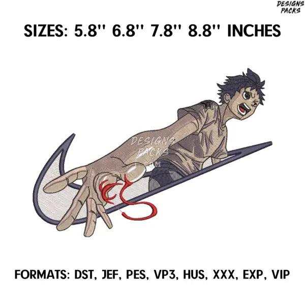 Ganta Igarashi Embroidery Design File, Deadman Wonderland Anime Embroidery Design, Machine embroidery, Anime Pes Design