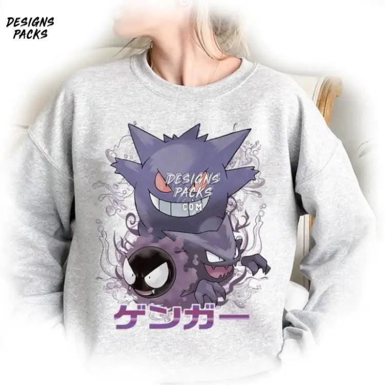 Gengar Haunter Gastly Pokeball Anime Japanese Evolution Png Design