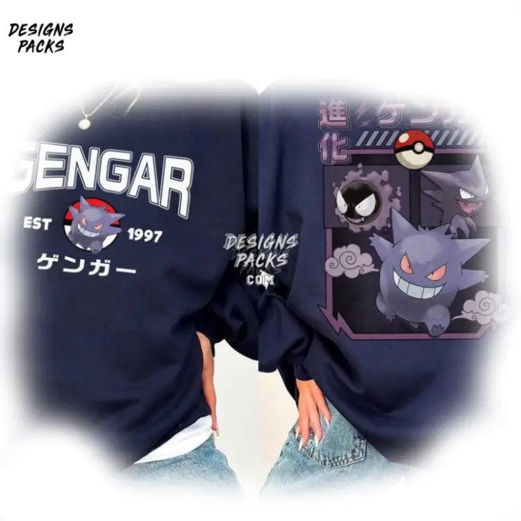 Gengar Pokeball Anime Japanese 2 - Sided Gastly Haunter Png Design