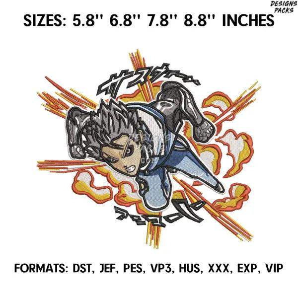 Genos Embroidery Design File Pes, Anime pes design,. One punch man Anime embroidery design