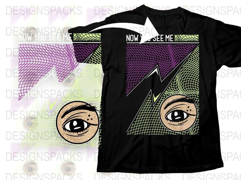 Geometric Patterns with Artistic Eye Graphic Png Digital Download