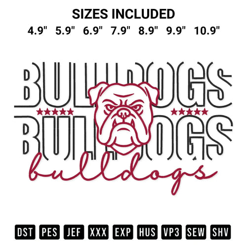 Georgia Bulldogs Football Embroidery Design