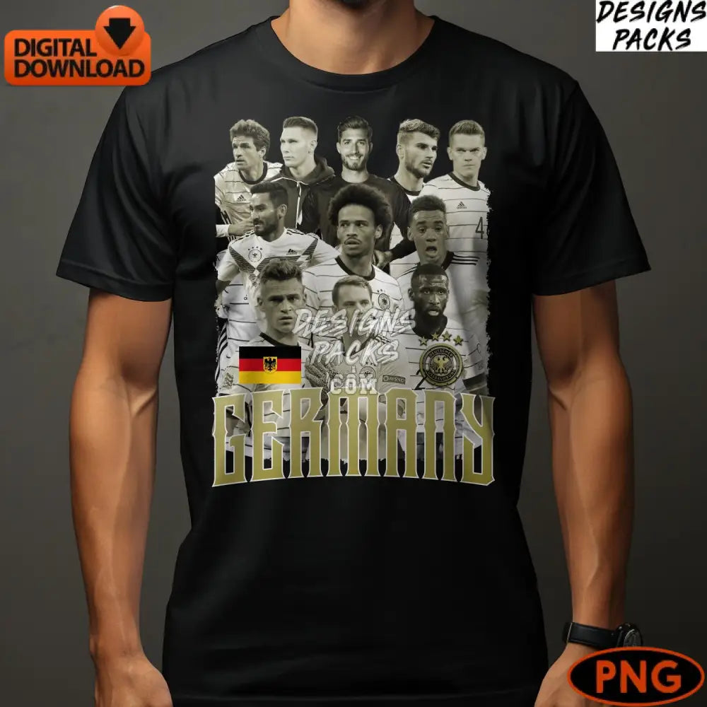 Germany National Soccer Team Digital Vintage Football Players Png Instant Download