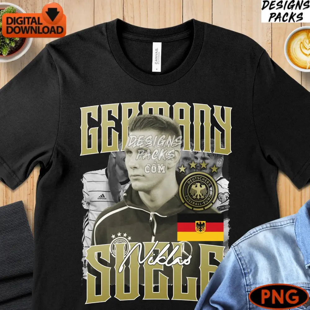 Germany Soccer Player Digital Art Printable Instant Download Sports Memorabilia Football Fan Gift