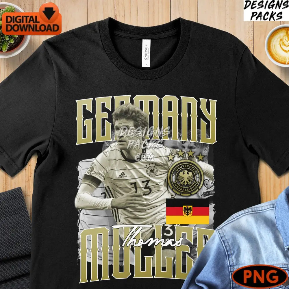 Germany Soccer Star Thomas Muller Digital Artwork Sports Fan Downloadable Png
