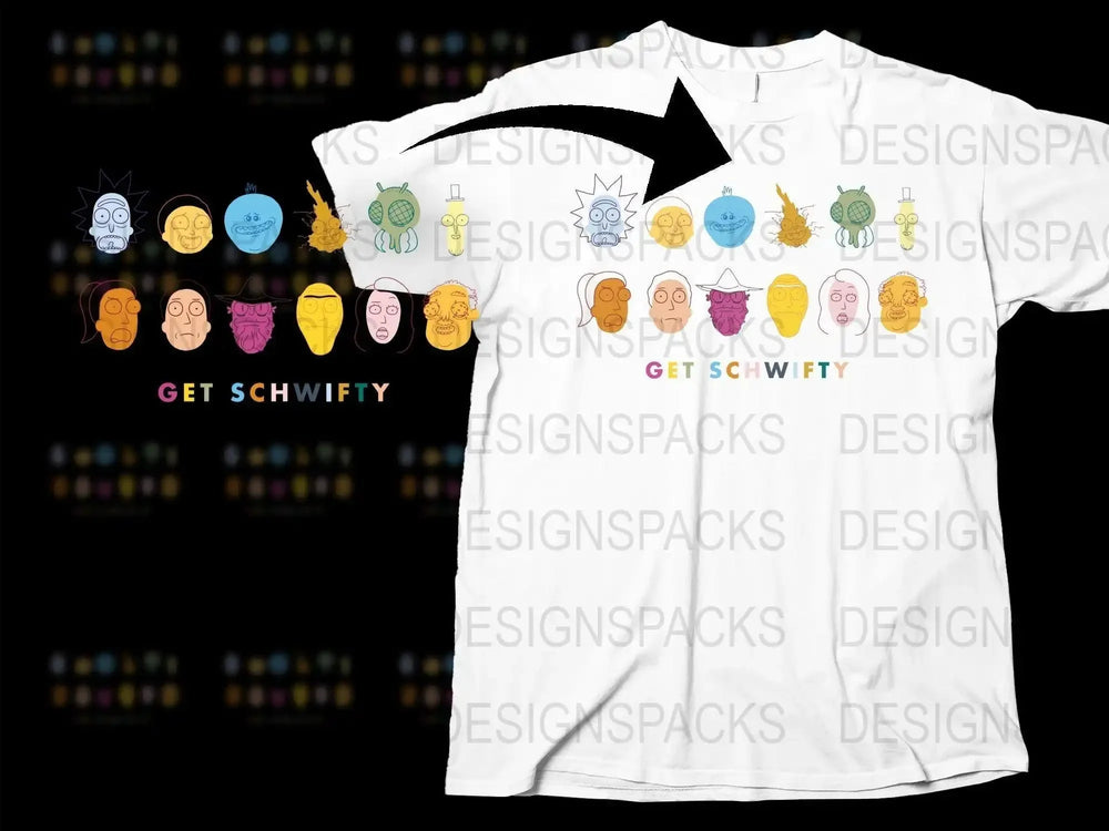 Get Schwifty Rick and Morty Characters Png Digital Download
