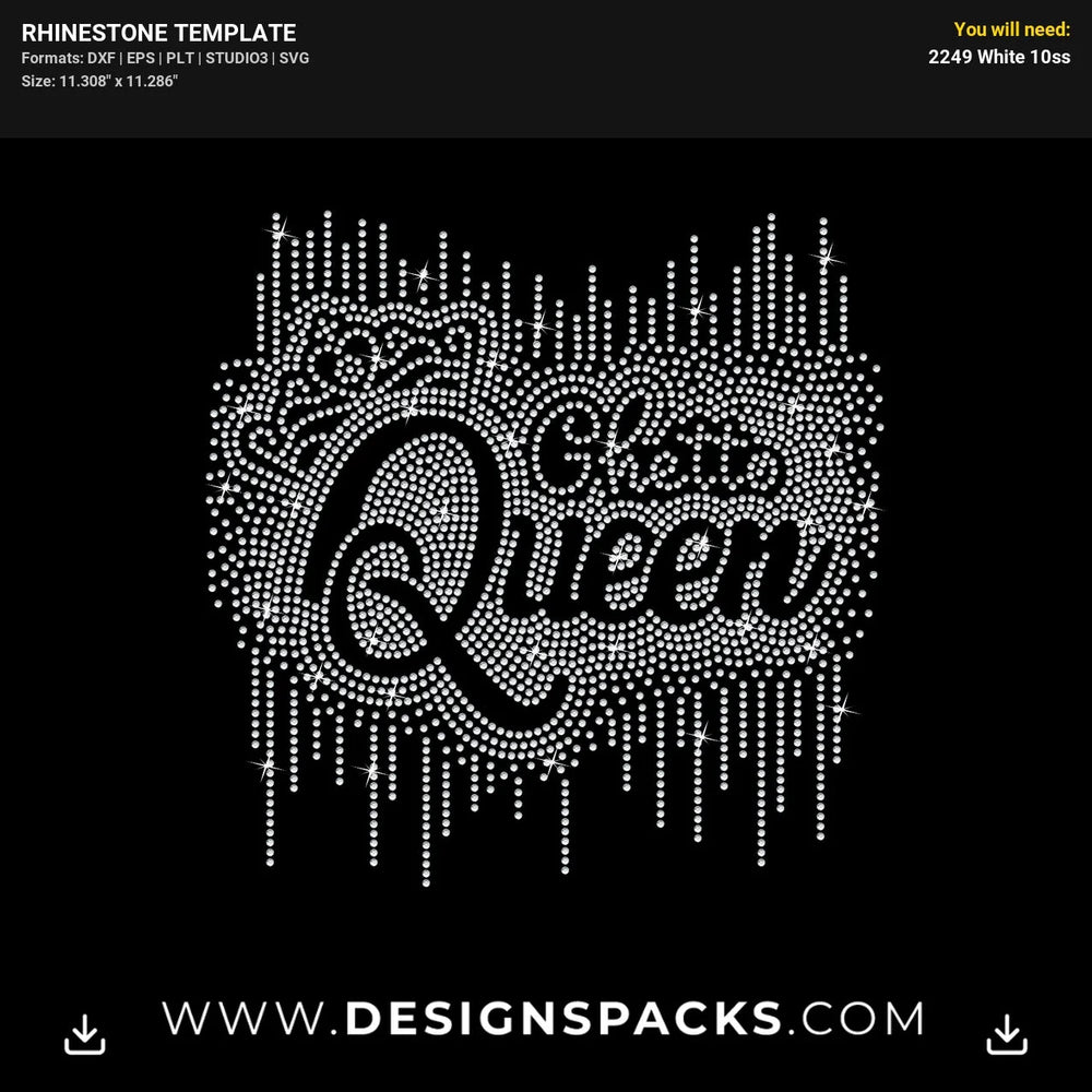 Ghetto Queen Shirt Design Rhinestone Digital Template