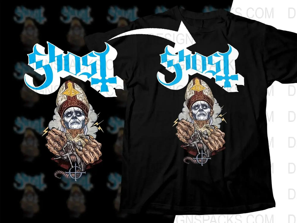 Ghost Band Mysterious Bishop Design Png Halftone Digital Download